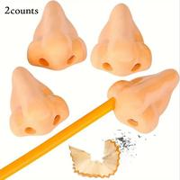 Nose Shaped Pencil Sharpener, 2 Counts Creative Funny Nose Design Pencil Sharpener, Novelty Pencil Sharpening Tool for Studen...
