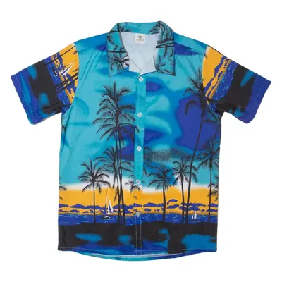 TAILOR PAL LOVE Mens Hawaiian Shirt Blue Floral S