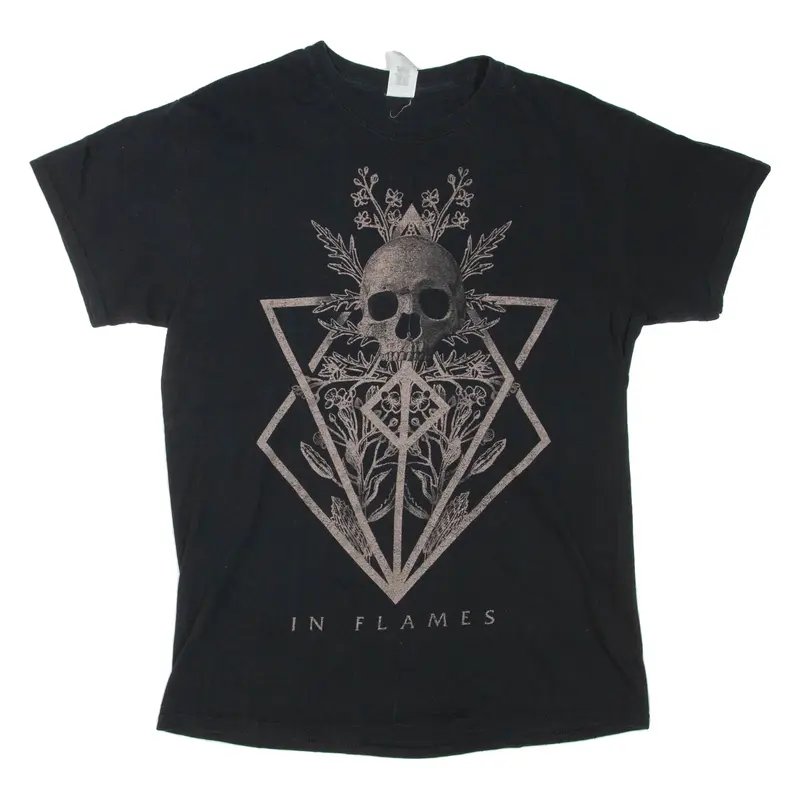 GILDAN In Flames Band Mens T-Shirt Black M