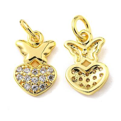 Rack Plating Brass Micro Pave Cubic Zirconia Charms