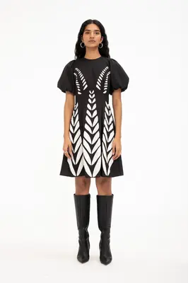 Dress Gracia Dress Black-White | Color: BLACK WHITE | Size: M