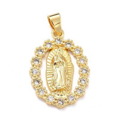 Brass Micro Pave Clear Cubic Zirconia Pendants