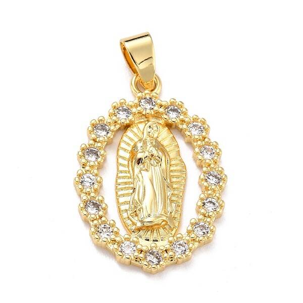 Brass Micro Pave Clear Cubic Zirconia Pendants