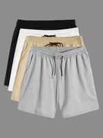 Men's Solid Drawstring Waist Pocket Sleep Pajamas Shorts, Plain Regular Fit Casual Comfy Pajama Shorts for Summer, Men's Nigh...