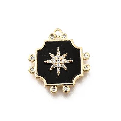Brass Micro Pave Cubic Zirconia Pendants