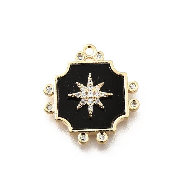 Brass Micro Pave Cubic Zirconia Pendants