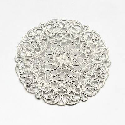 Brass Large Flower Filigree Findings