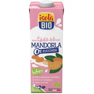 Abafoods srl Almond Milk Drink 0% Sugar Isola Bio® 1 Liter