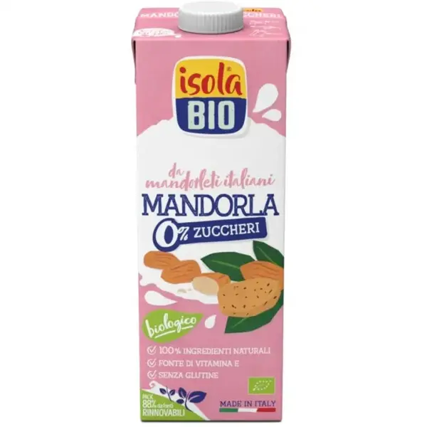 Abafoods srl Almond Milk Drink 0% Sugar Isola Bio® 1 Liter