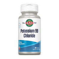 KAL Potassium 99 Chloride Tablets 100 Tablets Dietary Supplement