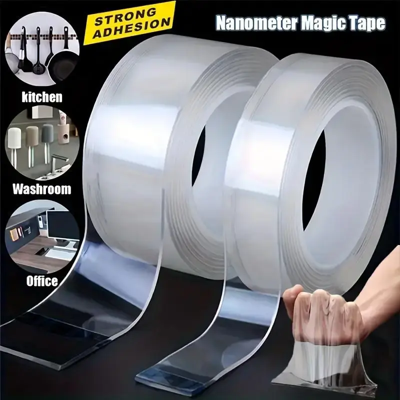 Double-Sided Nano Tape, Adhesive Tape, Large Double Sided Tape Heavy Duty Removable, Transparent Adhesive Tape, Traceless Adh...