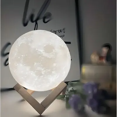 3D Moon Shaped Night Light, Button Battery Required Moon Night Light, Decorative Night Light For Bedroom, Living Room, Home D...