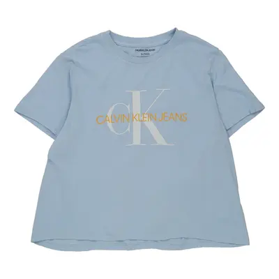 Calvin Klein Jeans Spellout T-Shirt - XL Blue Cotton