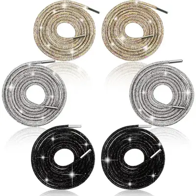 Rhinestone Glitter Shoe Laces Rope - Crystal Shiny Shoelaces for Sneakers, Hoodies, Sweatpants, Trunks & Bags DIY Fashion Rep...