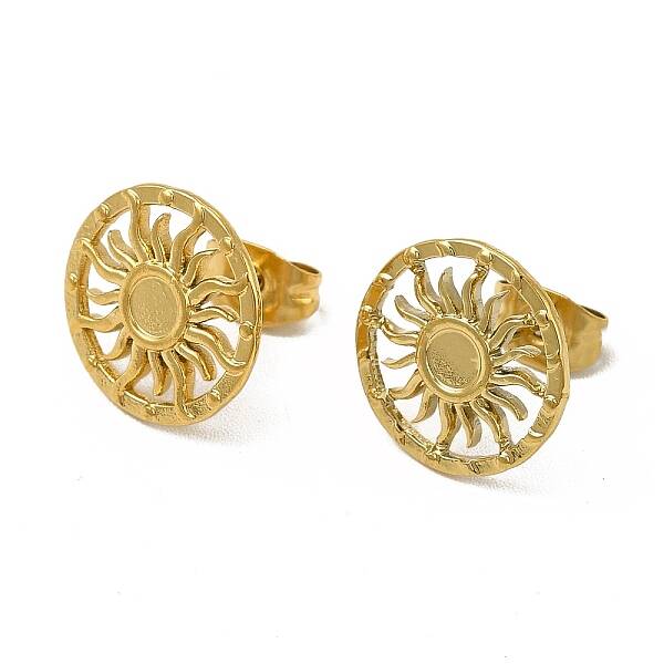 Ion Plating(IP) 304 Stainless Steel Stud Earring Cabochon Settings