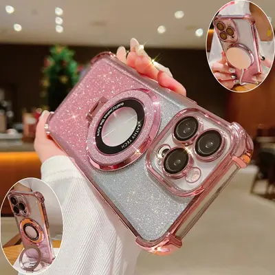 Glitter Phone Case, Anti-fall Fully Edged Mobile Phone Case, Shockproof Cases Cover Phone Cases for iPhone 16 15 Pro Max 14 1...
