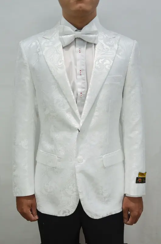 Paisley-100 White - Mens Wholesale Blazers