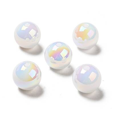 UV Plating Opaque Rainbow Iridescent Acrylic Beads