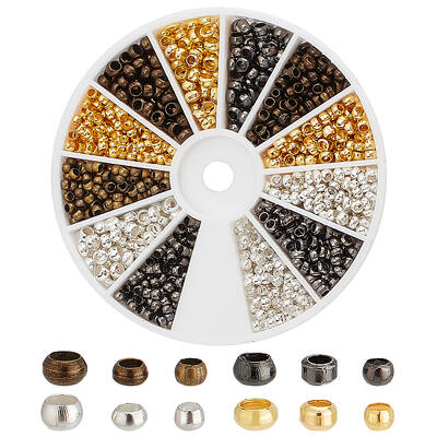 1823Pcs 12 Style Brass Crimp Beads