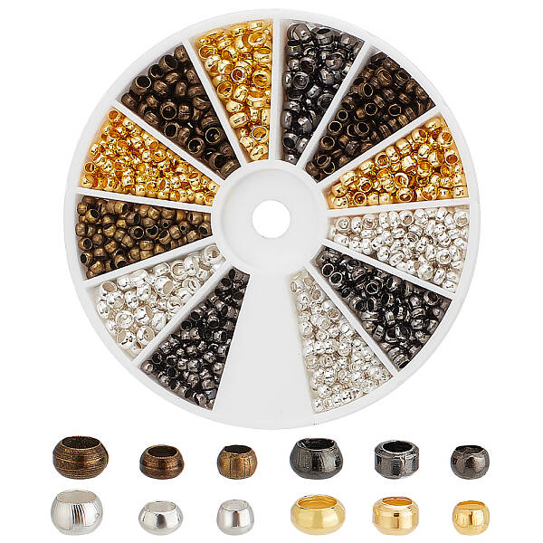 1823Pcs 12 Style Brass Crimp Beads