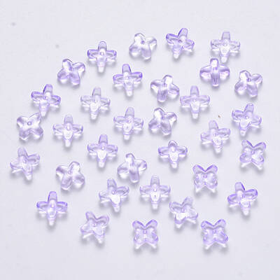 Transparent Spray Painted Glass Beads