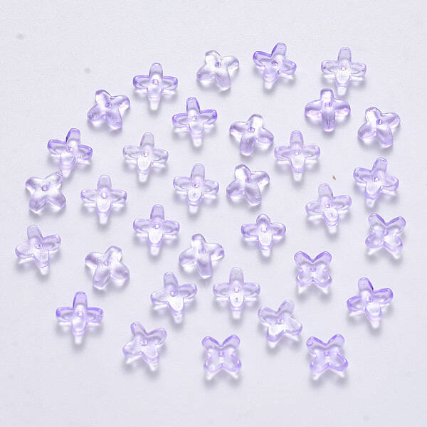 Transparent Spray Painted Glass Beads