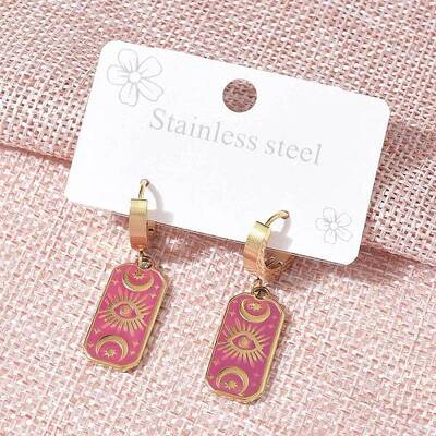 304 Stainless Steel Enamel Hoop Earrings for Women