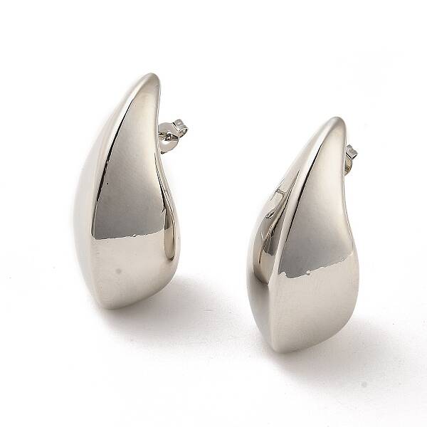 Teardrop Rack Plating Brass Stud Earrings