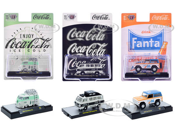 Sodas Set of 3 pieces Release 64 Limited Edition to 5400 pieces Worldwide 1/64 Diecast Model Cars by M2 Machines