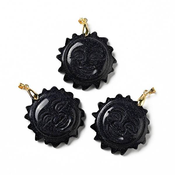 Synthetic Blue Goldstone Pendants