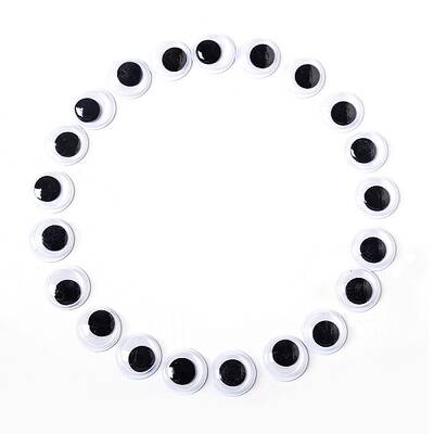 Black & White Plastic Wiggle Googly Eyes Cabochons