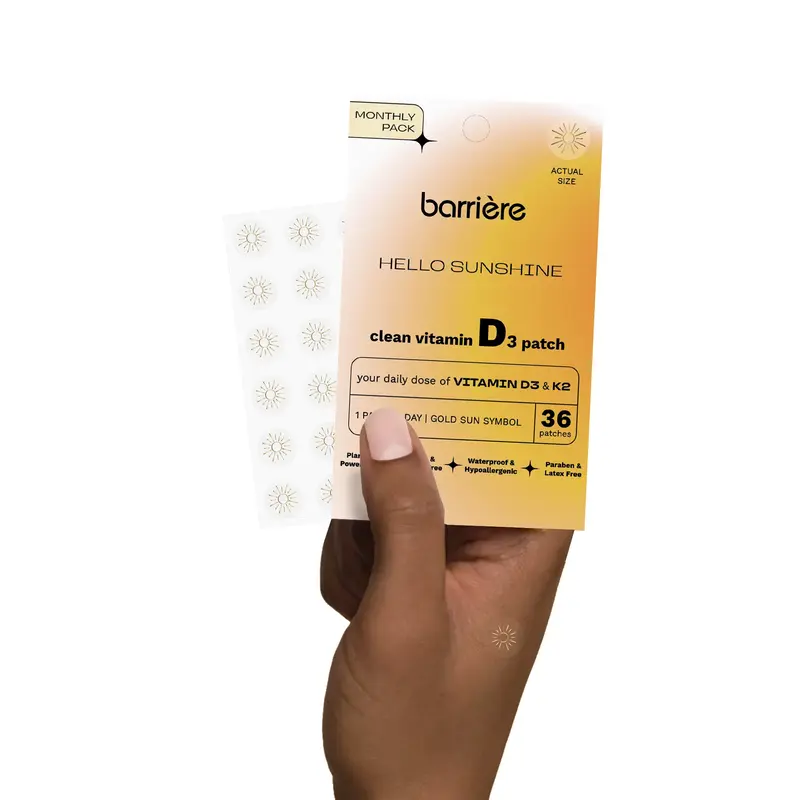 Barrière Hello Sunshine Clean Vitamin D3/K2 Wearable Patches - 36 Mini Patches; Your Daily Vitamin D