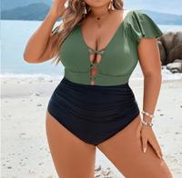 Blooming Jelly Women's Plus Size One Piece Swimsuit Tummy Control Bathing Suit Vintage V Neck Swimwear Outdoorfun FathersDayG...