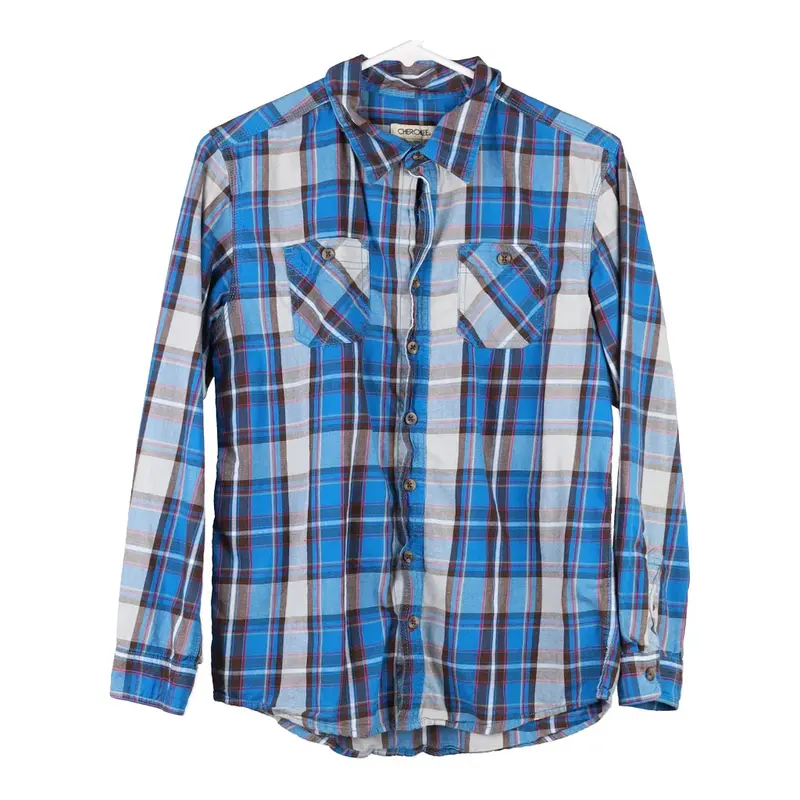 Age 14-16 Cherokee Checked Shirt - XL Blue Cotton