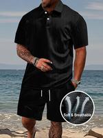 ELENCOCO Men's Summer Short Sleeve Shorts Athletic Casual Suit for Versatile Activities Outdoorfun,Fathers Day Gift, Men's 2 ...