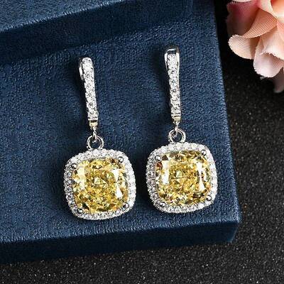 925 Sterling Silver Micro Pave Cubic Zirconia Dangle Hoop Earrings
