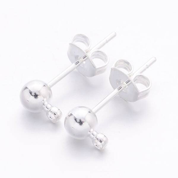 Silver Color Plated Brass Post Earring Findings