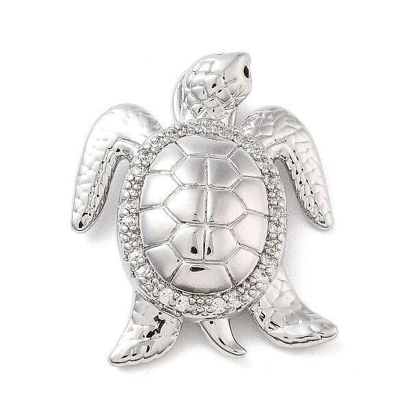 Brass Micro Pave Cubic Zirconia Pendants