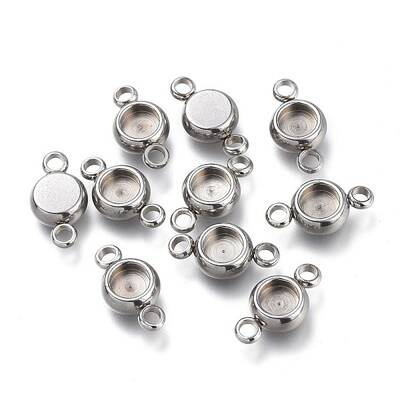 Non-Tarnish 304 Stainless Steel Cabochon Connector Settings