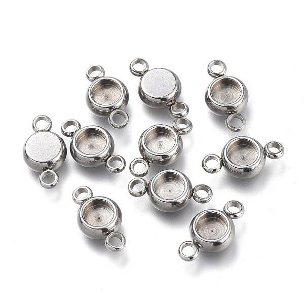 Non-Tarnish 304 Stainless Steel Cabochon Connector Settings