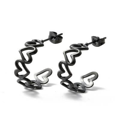 304 Stainless Steel C-shape Stud Earrings