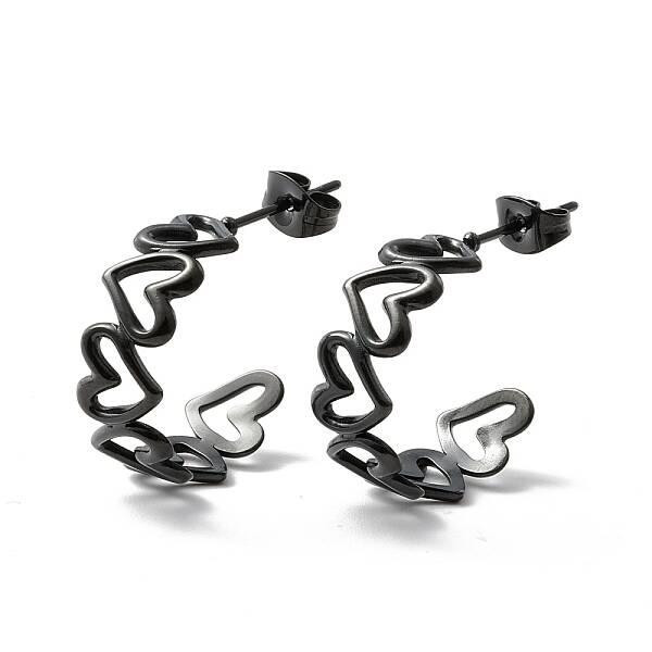 304 Stainless Steel C-shape Stud Earrings