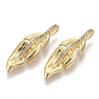 Brass Micro Pave Clear Cubic Zirconia Pendants