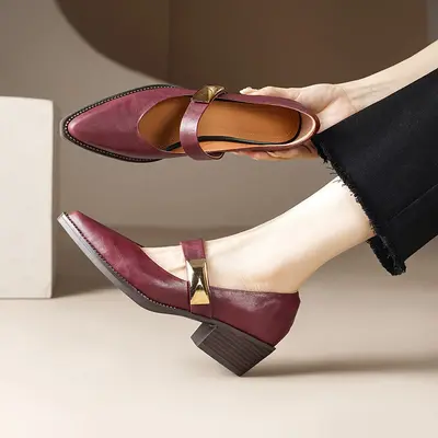 CHIKO Shanyce Pointy Toe Block Heels Mary Jane Shoes