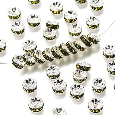 Brass Grade A Rhinestone Spacer Beads