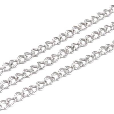 Non-Tarnish 3.28 Feet 304 Stainless Steel Twist Chains