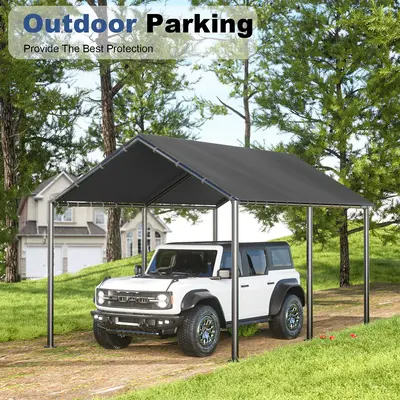 Grezone Canopy 10x20 Heavy Duty,Metal Carport Waterproof Carport Garage Tent Outdoor for Car Tuck Boat SUV Party Frame Steel ...