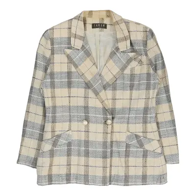 Farrow Checked Blazer - Medium Cream Wool Blend