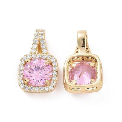 Brass Micro Pave Cubic Zirconia Pendants