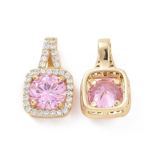 Brass Micro Pave Cubic Zirconia Pendants